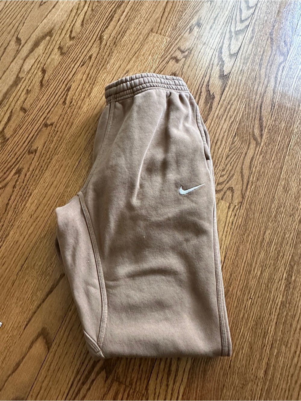 Nike Tan/Brown Men's Joggers with White Swoosh